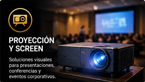 Proyectores y pantallas para eventos